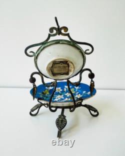 Ancien Baguier porte montre à gousset XIX eme Napoléon III faience