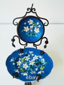 Ancien Baguier porte montre à gousset XIX eme Napoléon III faience