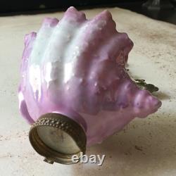 Ancien Bénitier Coquillage en Porcelaine BRIANCHON et Laiton NAPOLEON III XIXe