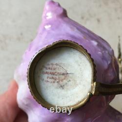 Ancien Bénitier Coquillage en Porcelaine BRIANCHON et Laiton NAPOLEON III XIXe