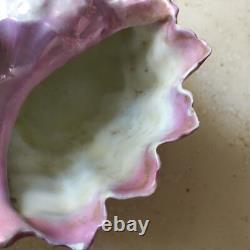Ancien Bénitier Coquillage en Porcelaine BRIANCHON et Laiton NAPOLEON III XIXe