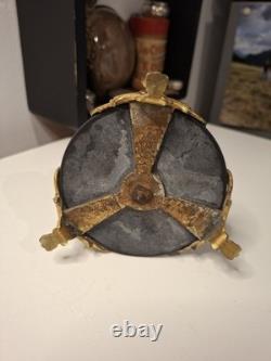 Ancien Bougeoir Tripode Patte de Lion en Marbre Bronze Doré Napoléon III XIX Eme