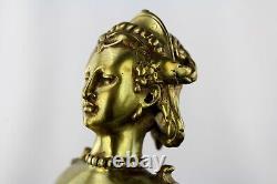 Ancien Bronze doré Déesse Feuille Acanthe XIXè Garniture Ornement meuble Ancien