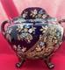 Ancien Cache-pot Gien Xixe Fa&iuml;ence Bleu Cobalt Dor&eacute; Napol&eacute;on Iii Restaur&eacute;
