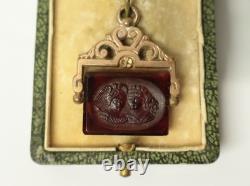Ancien Coffret intaille style antique Rome montée or pour gousset XIXe siècle
