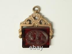 Ancien Coffret intaille style antique Rome montée or pour gousset XIXe siècle