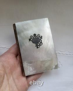 Ancien Etui Carnet de Bal en Nacre et soie Epoque Napoléon III XIXe