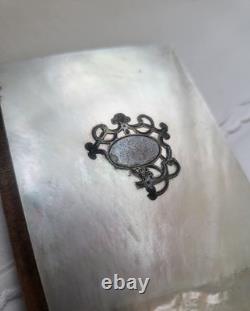 Ancien Etui Carnet de Bal en Nacre et soie Epoque Napoléon III XIXe
