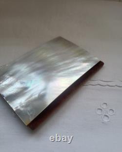 Ancien Etui Carnet de Bal en Nacre et soie Epoque Napoléon III XIXe