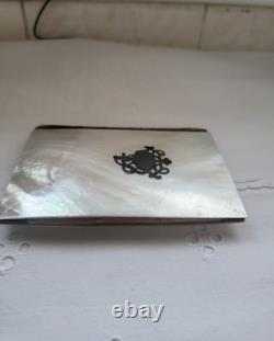 Ancien Etui Carnet de Bal en Nacre et soie Epoque Napoléon III XIXe
