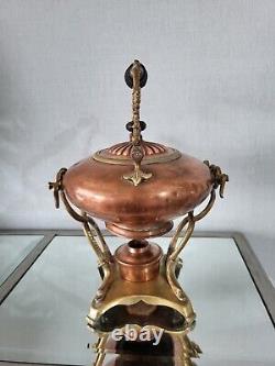 Ancien SAMOVAR ou BOUILLOIRE à bascule Laiton Cuivre XIX ème Japonisant théière