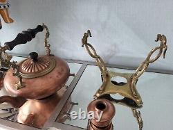 Ancien SAMOVAR ou BOUILLOIRE à bascule Laiton Cuivre XIX ème Japonisant théière