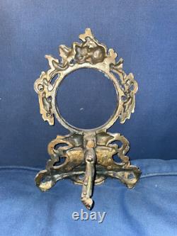 Ancien Tour de cadran en fonte aux 2 Huppes, Napoléon III reste de dorure XIXe