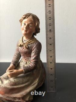 Ancien XIXe Napoléon III Statue Polychromie Terre Cuite Bernard BLOCH Personnage