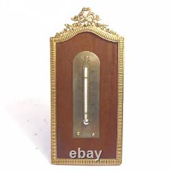 Ancien XIXe thermomètre Napoléon III Bronze A Poser Ou Accrocher Modèle Ruban