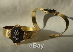 Ancien bijou Paire De Bracelets De Bal époque Napoléon III XIXe Jarretiere