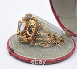 Ancien bracelet camée agate et pomponne XIX ème siècle Napoléon III