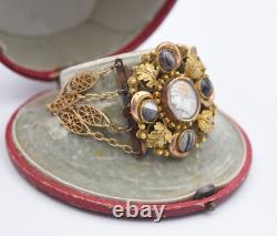 Ancien bracelet camée agate et pomponne XIX ème siècle Napoléon III