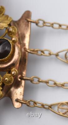 Ancien bracelet camée agate et pomponne XIX ème siècle Napoléon III