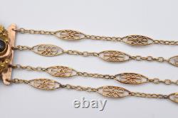 Ancien bracelet camée agate et pomponne XIX ème siècle Napoléon III