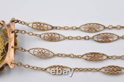 Ancien bracelet camée agate et pomponne XIX ème siècle Napoléon III