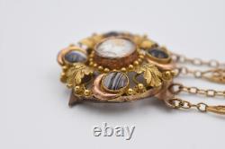 Ancien bracelet camée agate et pomponne XIX ème siècle Napoléon III