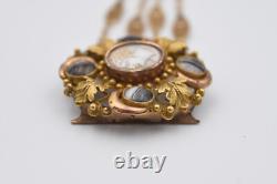 Ancien bracelet camée agate et pomponne XIX ème siècle Napoléon III