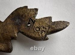 Ancien bronze doré garniture de meuble Napoléon III ange chérubin signé Noël XIX