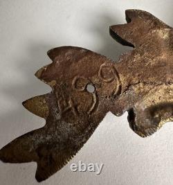 Ancien bronze doré garniture de meuble Napoléon III ange chérubin signé Noël XIX