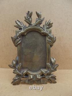 Ancien cadre en bronze épais XIX Napoleon III de style Louis XV HT 15 X 10.5 CM