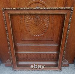 Ancien cadre en chêne massif Napoléon III XIXe siècle feuillure 62,3 x 50 cm