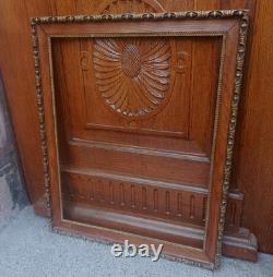 Ancien cadre en chêne massif Napoléon III XIXe siècle feuillure 62,3 x 50 cm