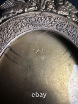 Ancien cadre miniature porte photo bronze doré Napoléon III griffon floral XIX