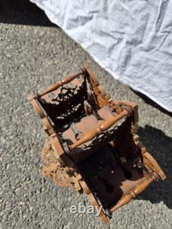 Ancien cave à liqueur tournant bois ajouré Napoléon III XIXe 40cm
