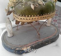 Ancien décor garniture de globe de mariage ou de mariés Napoléon III XIXe