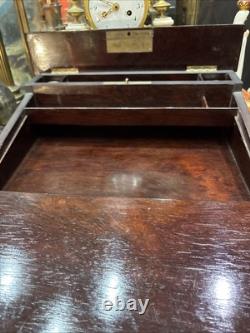 Ancien ecritoire XIXe napoleon III marqueterie de cuivre boulle et bois noirci