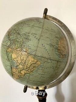Ancien globe terrestre fin XIXè G. THOMAS Paris mappemonde cabinet de curiosité