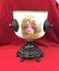 Ancien Grand Cache Pot Napoleon Iii Porcelaine & Bronze 19 Eme Xix 30cm Plante