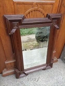 Ancien miroir laqué marron Epoque et style Napoléon III Fin XIXe S. 72 x 51