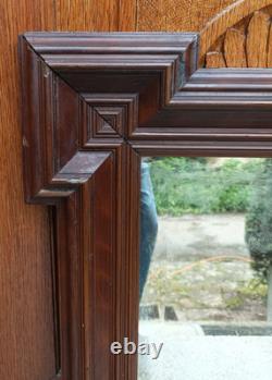 Ancien miroir laqué marron Epoque et style Napoléon III Fin XIXe S. 72 x 51