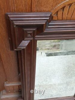 Ancien miroir laqué marron Epoque et style Napoléon III Fin XIXe S. 72 x 51