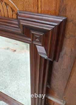 Ancien miroir laqué marron Epoque et style Napoléon III Fin XIXe S. 72 x 51