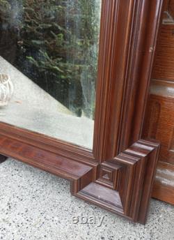 Ancien miroir laqué marron Epoque et style Napoléon III Fin XIXe S. 72 x 51