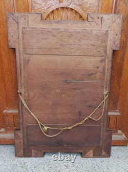 Ancien miroir laqué marron Epoque et style Napoléon III Fin XIXe S. 72 x 51