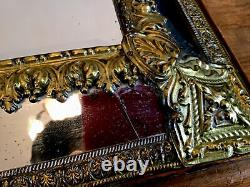 Ancien miroir parclose Napoléon III parecloses bois et laiton décor antique XIXE