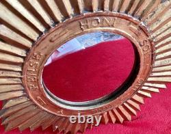Ancien miroir soleil en bois doré XIX Napoléon III sorcière cabinet de curiosité