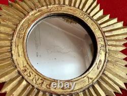 Ancien miroir soleil en bois doré XIX Napoléon III sorcière cabinet de curiosité
