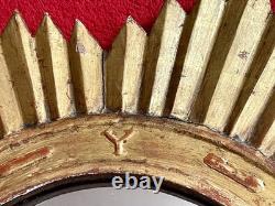 Ancien miroir soleil en bois doré XIX Napoléon III sorcière cabinet de curiosité