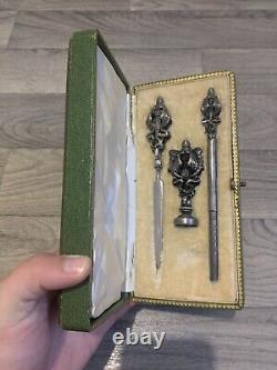 Ancien necessaire a ecriture les ailes Napoleon III XIX eme