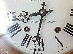 Ancien oeil de boeuf Napoléon III incrustation nacre-horloge-pendule murale-XIXè